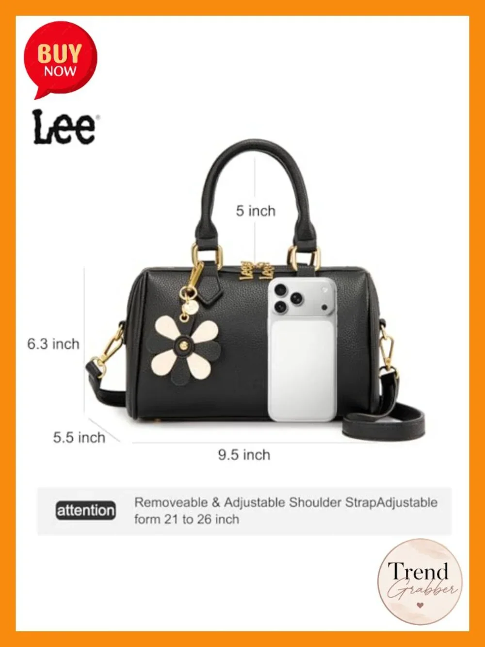 Faux Leather Satchel Purse, Top Handle Crossbody Convertible Handbag with Gold